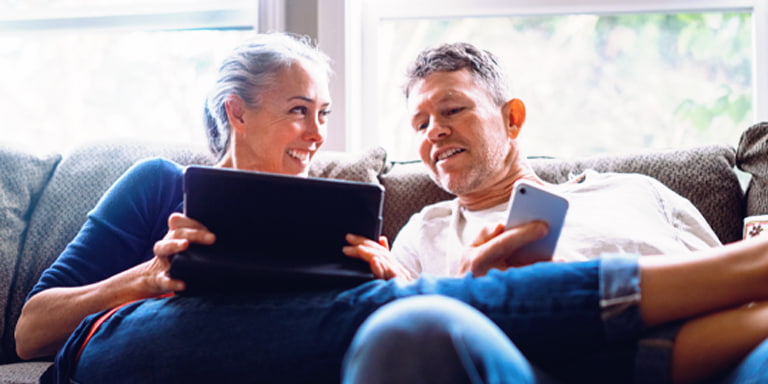 Personal retirement bond image of a couple on a couch